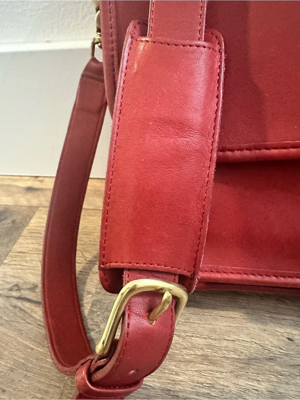 Rare Vintage Coach Colebrooke Case 5181 Red USA Leather Briefcase with Original - Picture 7 of 10